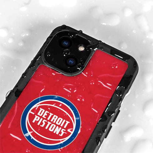 NBA Detroit Pistons Distressed iPhone 15 Waterproof Case